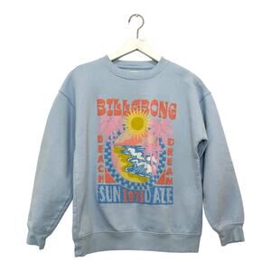 Billabong Beach Dream Sun Daze Sweatshirt Light Blue Size Small